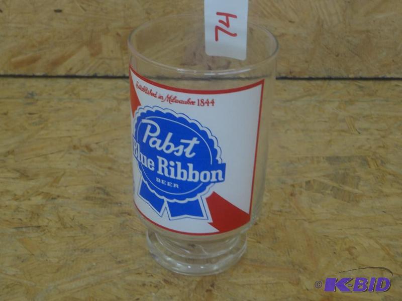 lot 74 image: Large Pabst Blue Ribbon Beer Glasses...