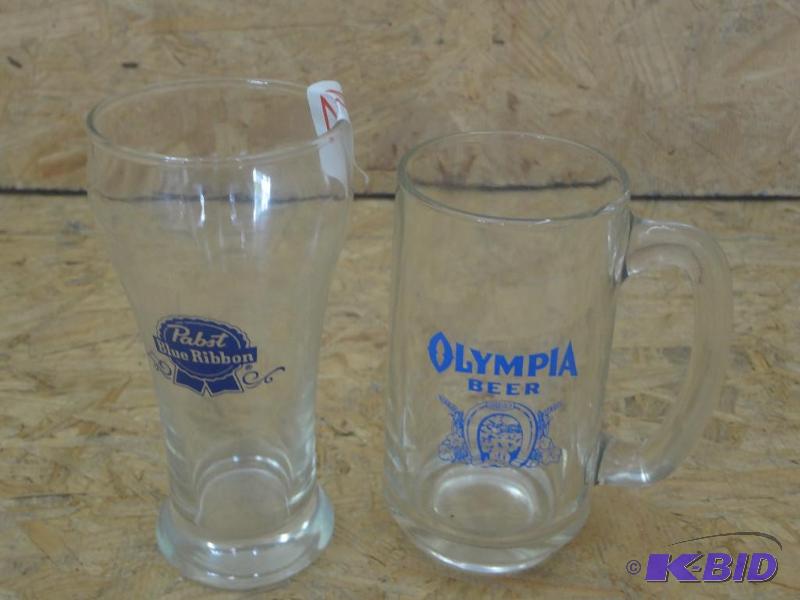 lot 75 image: (1) Pabst Blue Ribbon & (1) Olympic Beer ...