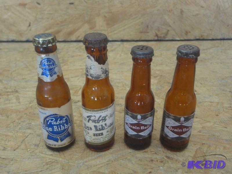 lot 83 image: (2) Sets Of Glass Beer SaltPepper Shakers...