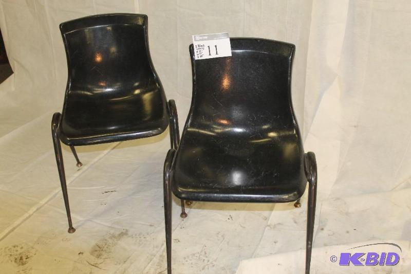 Two chairs. Metal frames with one piece fiber...