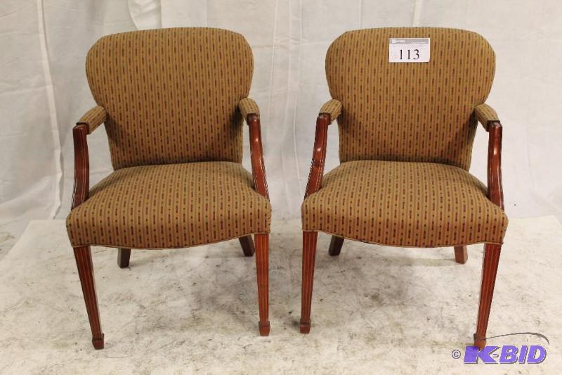 Two (2) Upholstered Living Room Chairs. Fabri...