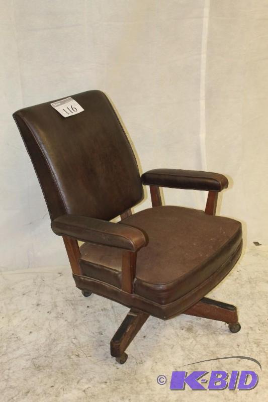 Brown Vinyl Cloth Executive Office Armchair. ...