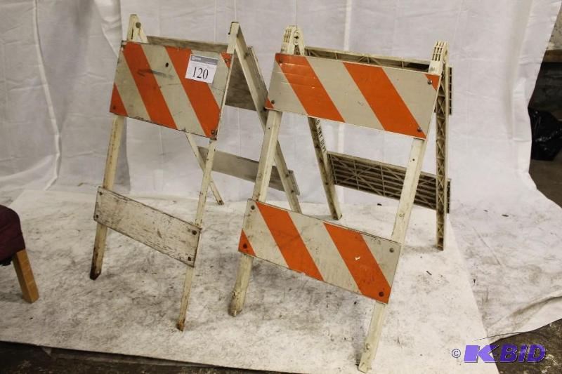 Two (2) Construction Stands One plastic and o...
