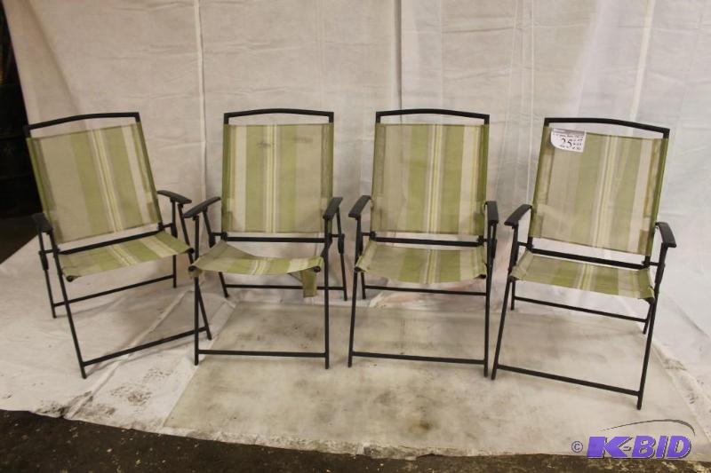 Set of four Lawn chairs. Folding lawn chairs ...