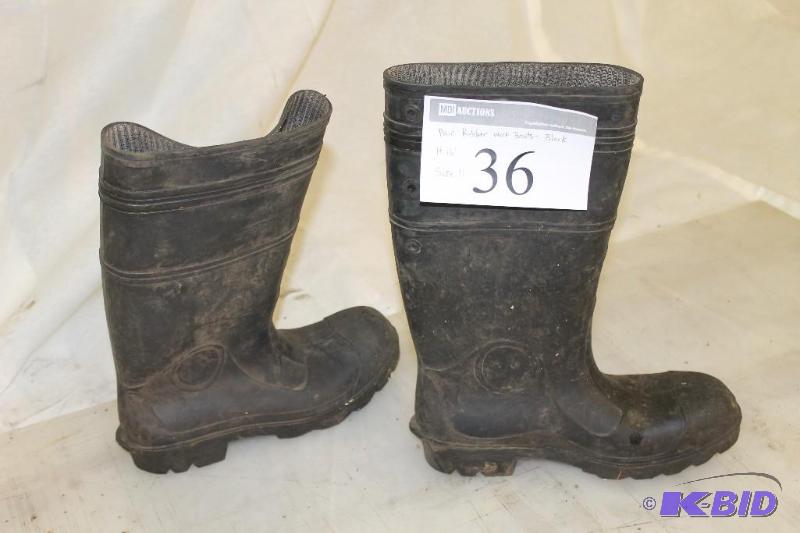 Black Rubber Work Boots Size 11 Good conditi...