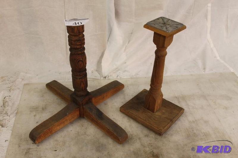 2 Table bases One Oak H 27&quot W31&quot...
