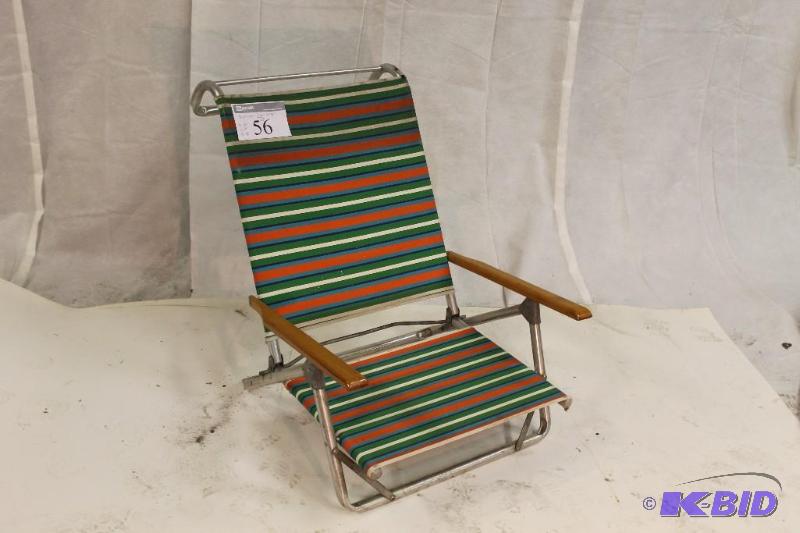 Folding Beach chair BreenOrangeBlue stripe ...