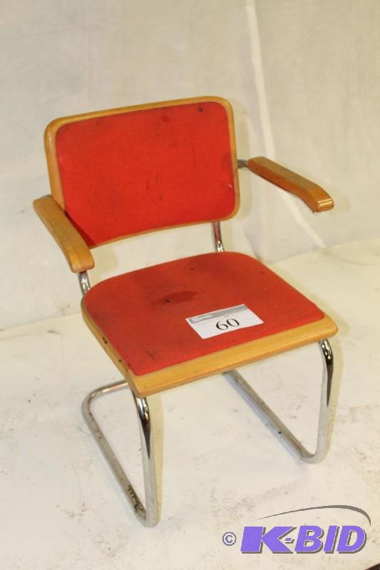 Orange Fabric Waiting Room chair. 60s or 70...