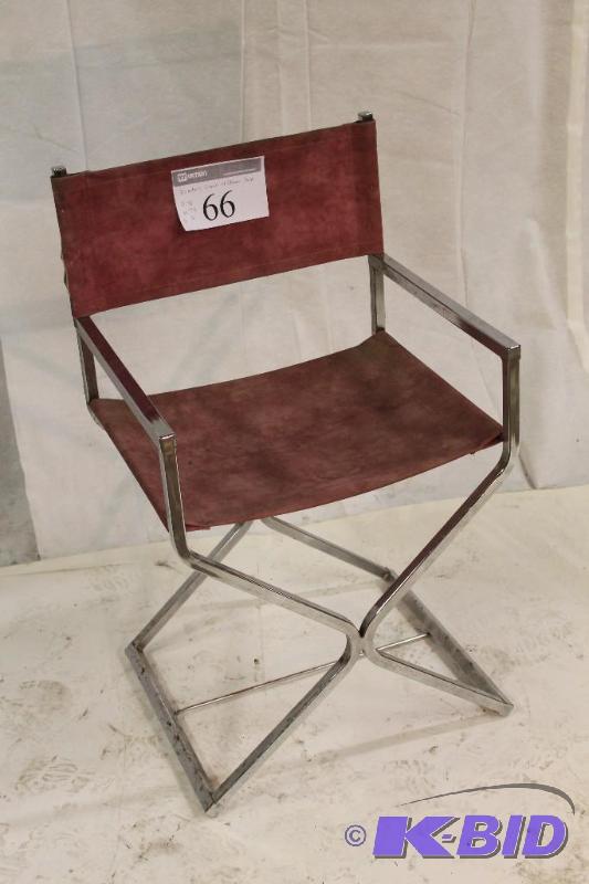 Directors Chair--Chrome frame and Mauve faux...