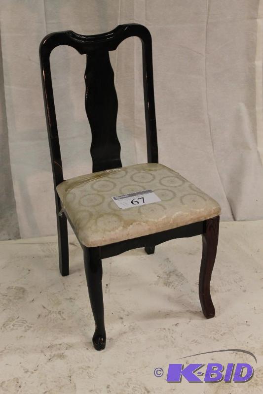 Formal dining chair --dark wood with White pa...
