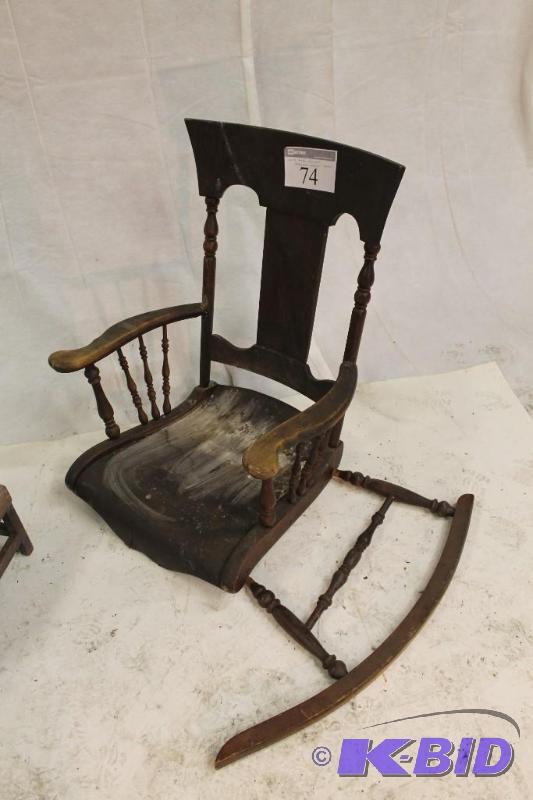 Lot of Wooden Chair partsAntique Rocker Top,...