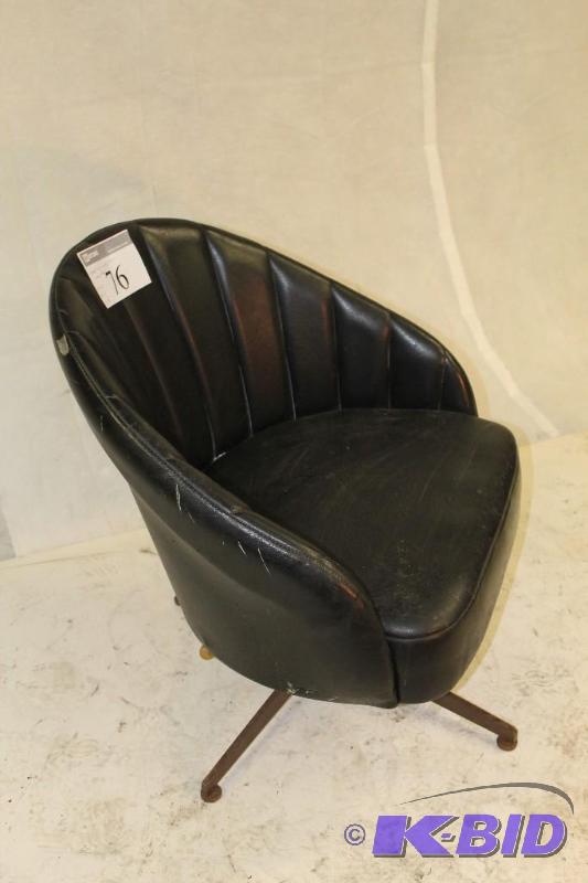 Black Vinyl metal lounge chair wmetal rotati...