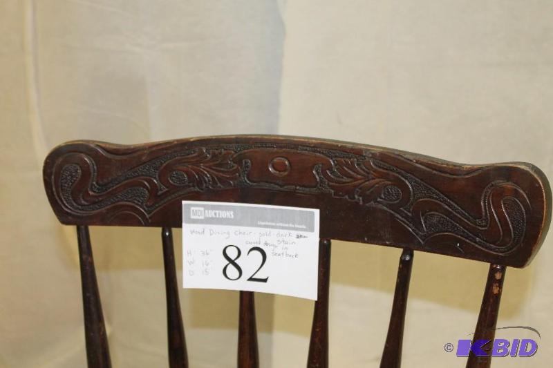 Wood Dining Chair--Solid Frame with carved de...