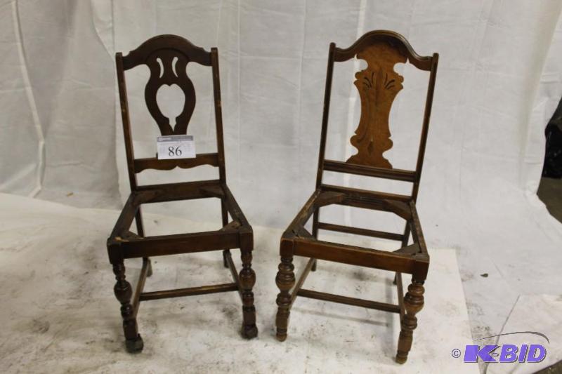2 Dining Room Chairs missing seats Maple back...