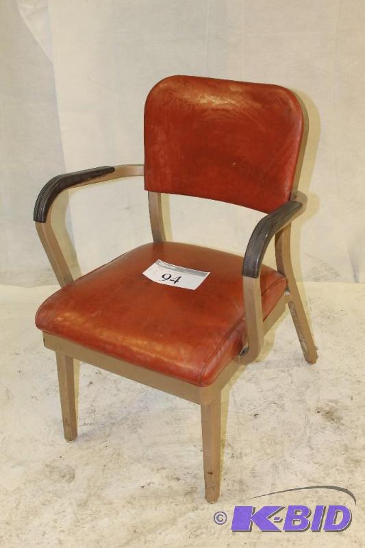 Burnt Orange Steel Office Armchair Classic an...
