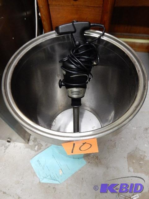Large Stainless steel bin and WARING hand mix...