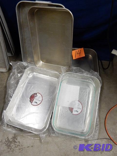 6 misc size casserole pans.. 5, Aluminum, 1 P...
