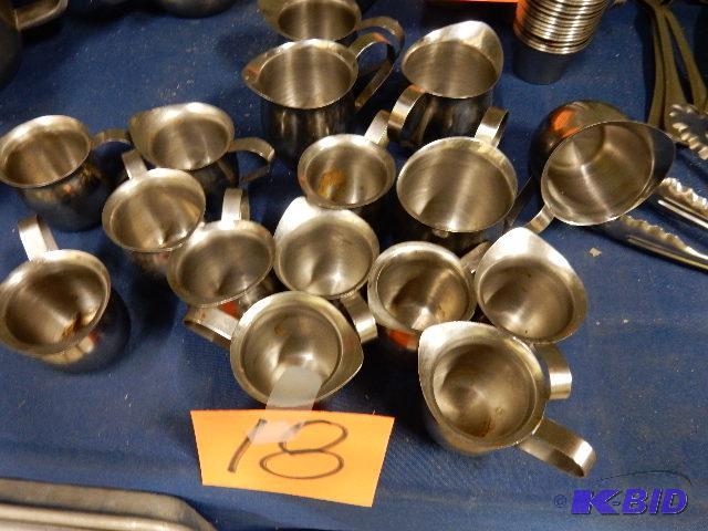 16 stainless steel small pitchers...