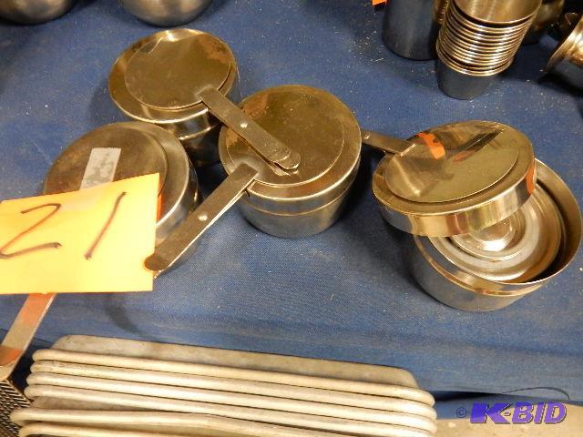 4 stainless STERNO containers...