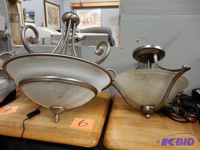 2 Brushed metal (look like pewter) and froste...
