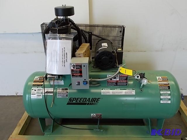 lot 1 image: Speedaire Model 1WD57 Air Compressor, 5 hp, 2...