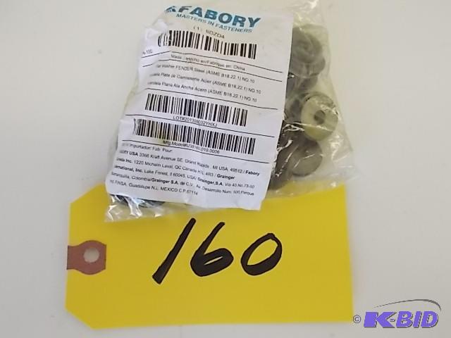 lot 160 image: Fabory 100 ct. Steel Fender Washers, No. 10, ...