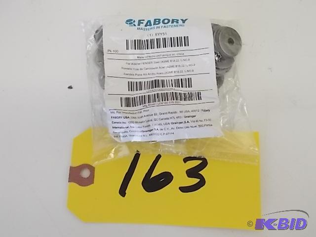 lot 163 image: Fabory 100 ct. Steel Fender Washers, No. 8, N...