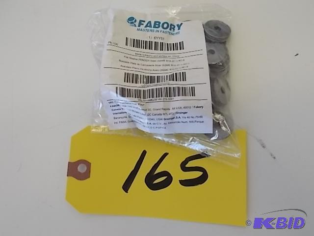 lot 165 image: Fabory 100 ct. Steel Fender Washers, No. 8, N...