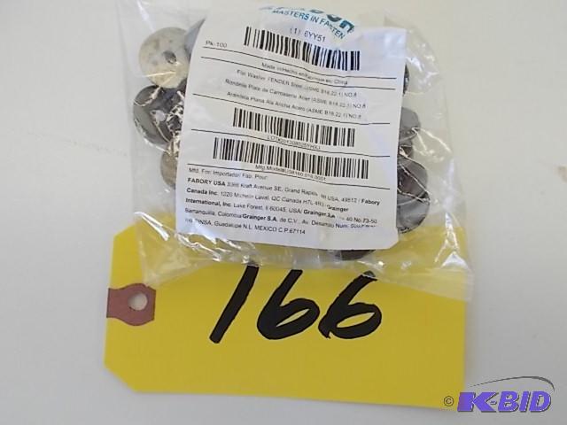 lot 166 image: Fabory 100 ct. Steel Fender Washers, No. 8, N...