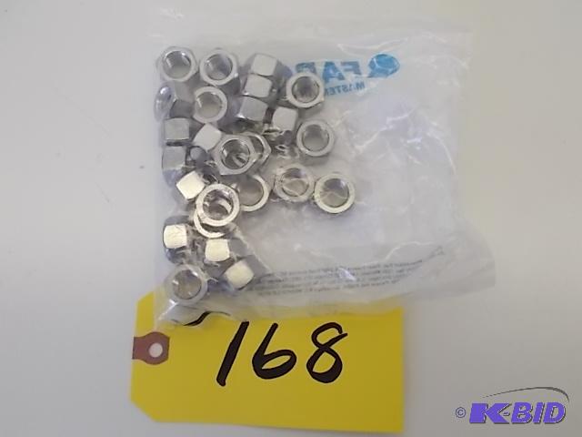 lot 168 image: Fabory 25 ct. 304 Stainless Steel Hex Nuts, 1...