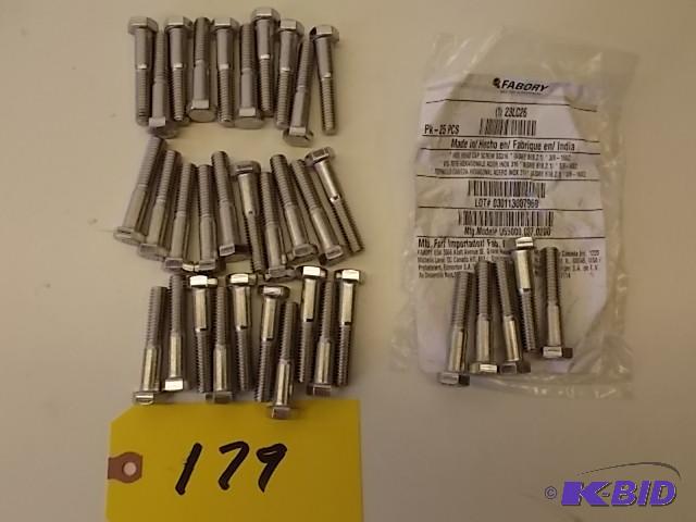 lot 179 image: Fabory 35 ct. 304 Stainless Steel Hex Head Ca...