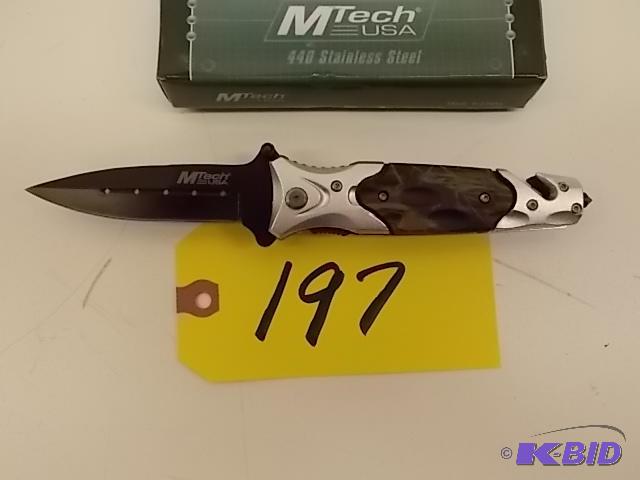 lot 197 image: M-Tech MT-547SC Spring Assist Lock Blade Resc...