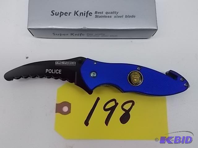 lot 198 image: Super Knife YC-565PD Spring Assist Lock Blade...