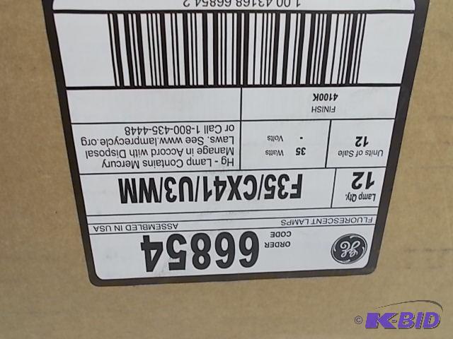 lot 260 image: G.E. 12 pk. F35CX4103WM 35 Watt Fluorescen...
