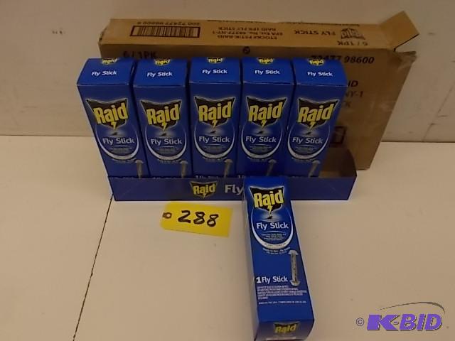 lot 288 image: 6 pk. Raid Fly Sticks, New...