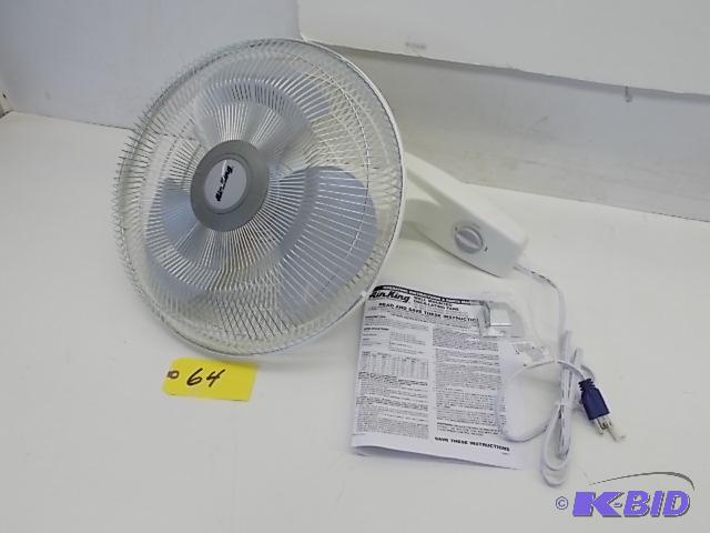 lot 64 image: Air King 16" 3 Speed Wall Mount Oscillat...