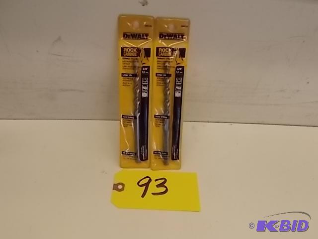 lot 93 image: (2) Dewalt 38" x 6" Hammer Drill B...