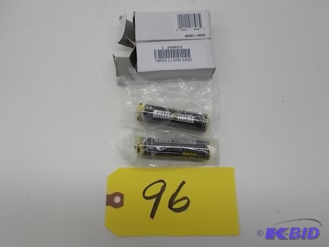 lot 96 image: (2) Brite Strike 18650 Rechargeable Li-Ion 3....