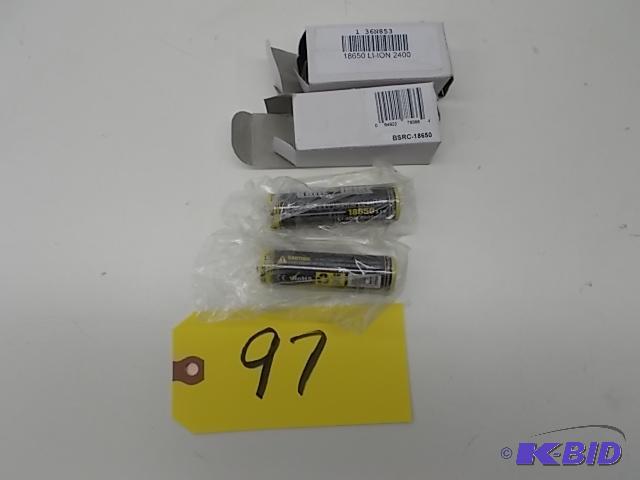 lot 97 image: (2) Brite Strike 18650 Rechargeable Li-Ion 3....