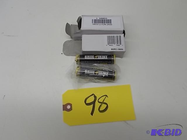 lot 98 image: (2) Brite Strike 18650 Rechargeable Li-Ion 3....