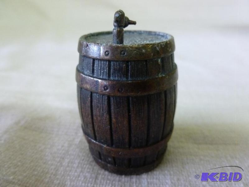 lot 105 image: Vintage EMB cast metal barrel decoration, mea...