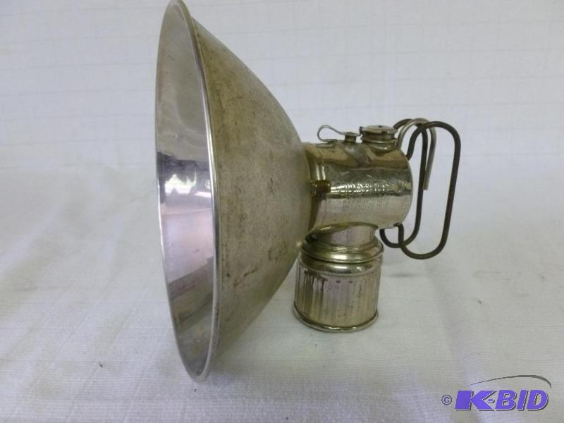 lot 11 image: Antique Justrite metal&nbspcoal miners lamp,...