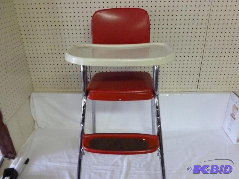 lot 126 image: Vintage Cosco red and white all metal high ch...