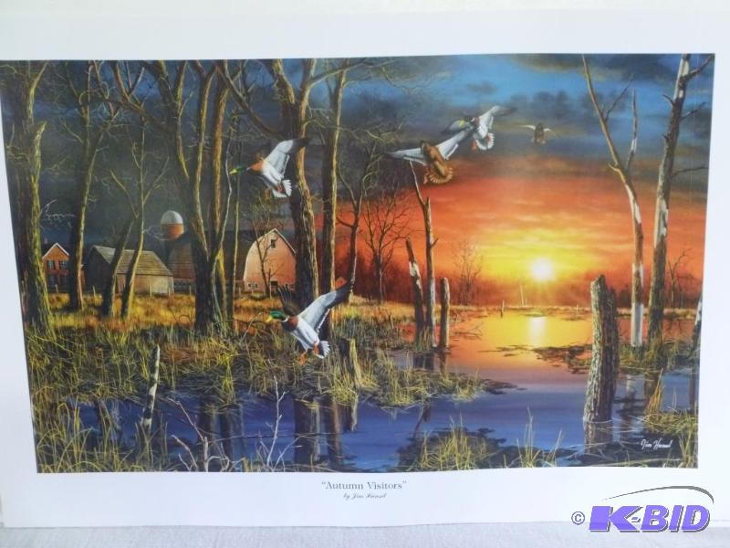 lot 141 image: Beautiful Jim Hansel " Autumn Visitors &...