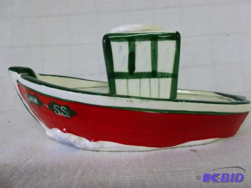 lot 162 image: Vintage 1959 Holt Howard porcelain boat decor...