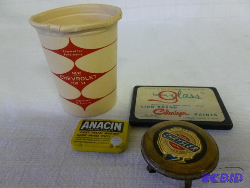 lot 167 image: Lot of four vintage items that includes a 195...