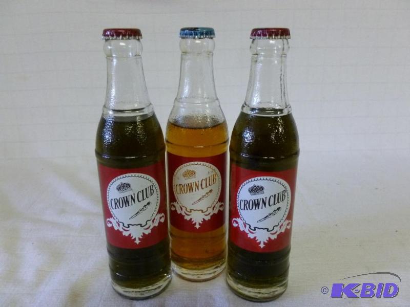 lot 200 image: Lot of three vintage Crown Club glass soda bo...