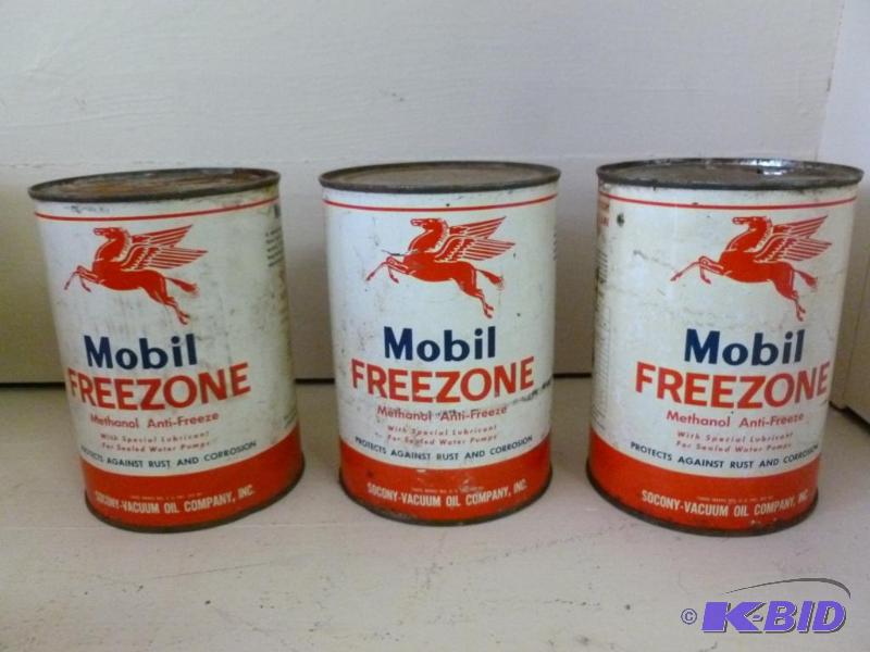 lot 218 image: Lot of three vintage Mobil Freezone&nbspmeta...