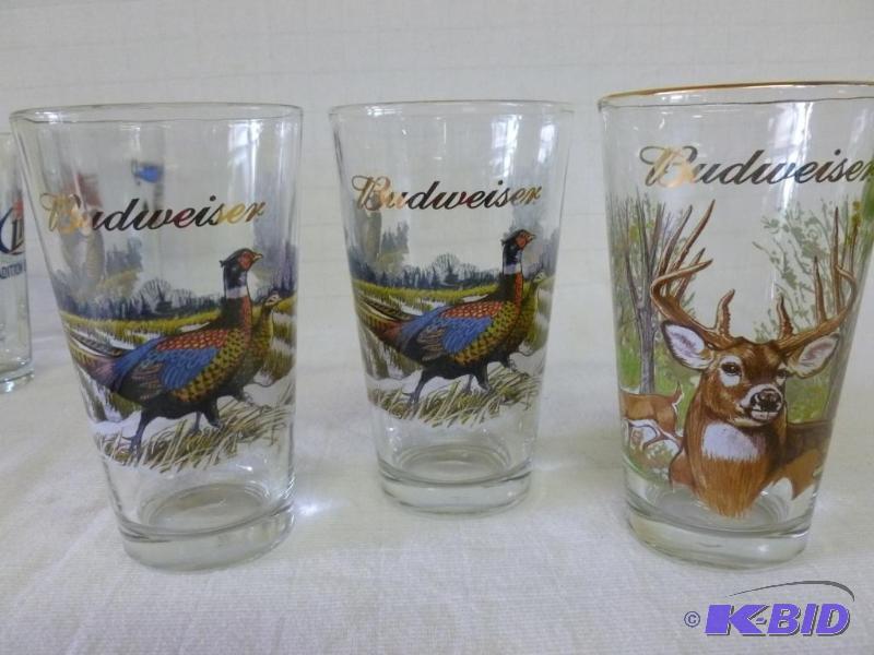 lot 271 image: A set of three Budweiser gold plated rimmed b...