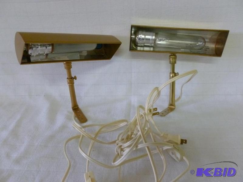 lot 292 image: Lot of two brass plated metal desk lamps....